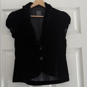 A/X Armani Exchange Velvet Blazer in Black